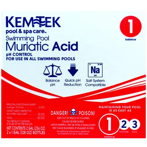 Muriatic Acid, 1 gal, Liquid, Very Slight, Clear/Light Yellow