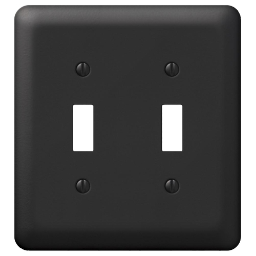 Devon Wallplate, 5 in L, 4-5/8 in W, 2 -Gang, Steel, Black