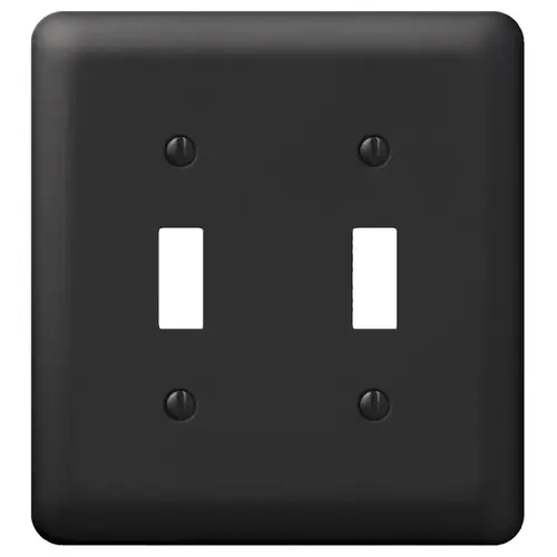 Amerelle 935TTBK Devon Wallplate, 5 in L, 4-5/8 in W, 2 -Gang, Steel, Black