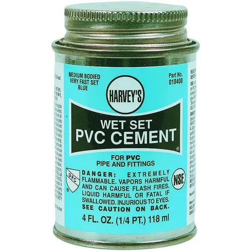 Solvent Cement, 4 oz Can, Liquid, Blue