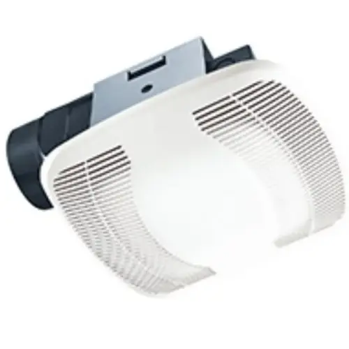 Exhaust Fan, 9-1/8 in L, 8-1/2 in W, 0.8 A, 120 V, 1-Speed, 120 cfm Air, ABS/Polycarbonate White