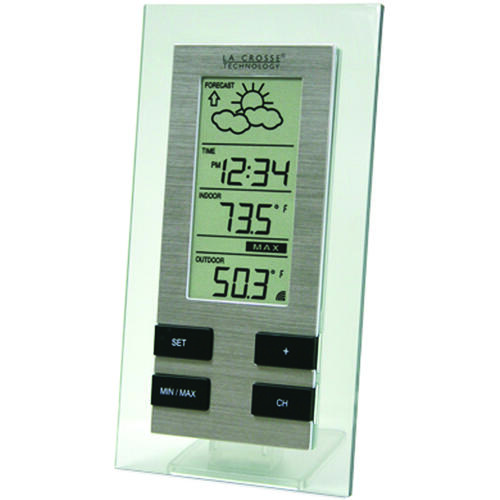 La Crosse S82967 Weather Station, Battery, 32 to 99 deg F Indoor, -40 to 140 deg F Outdoor, 10 to 99 % Humidity Range