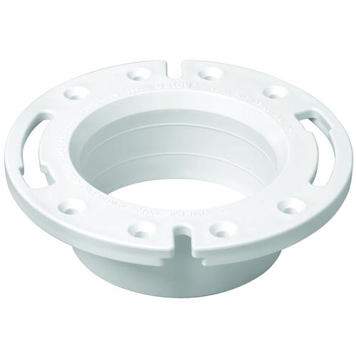 Oatey 43587 Closet Flange, 4 in Connection, PVC, White, For: Most Toilets