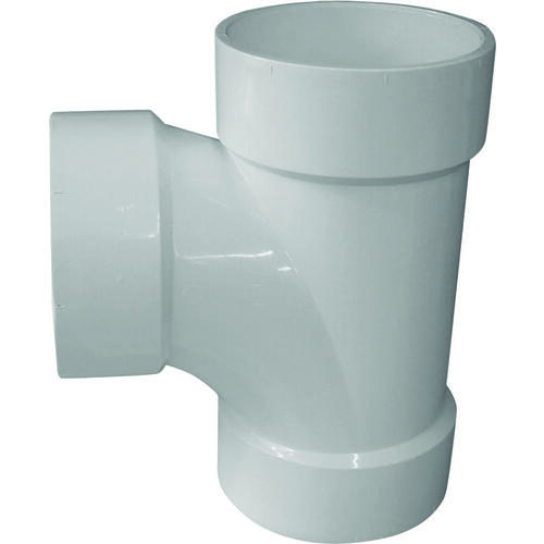 Sanitary Pipe Tee, 6 in, Hub, PVC, White
