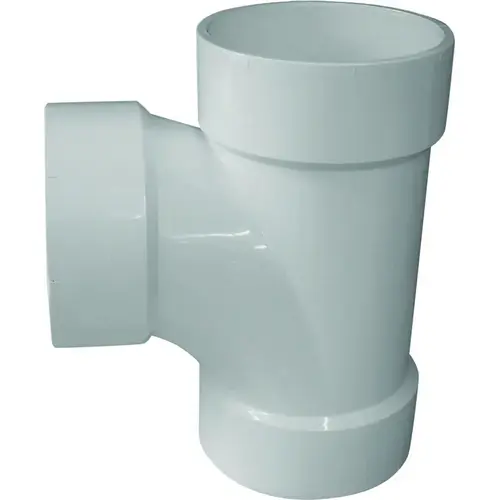 Sanitary Pipe Tee, 6 in, Hub, PVC, White