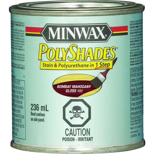 PolyShades Polyurethane, Gloss, Liquid, Bombay Mahogany, 236 mL