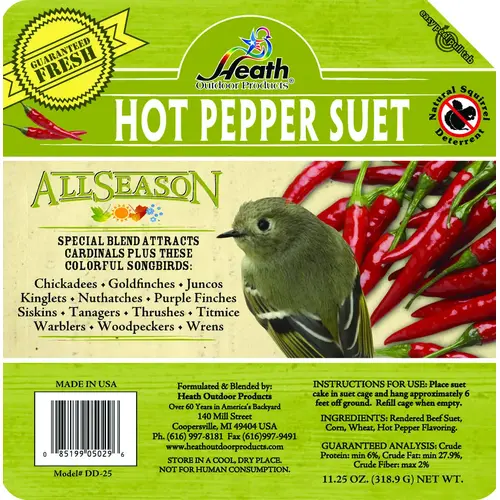 Suet Cake, All-Season, Hot Pepper Flavor, 11.25 oz