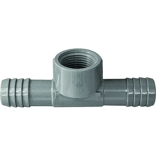 Combination Hose Tee, 1 in, Insert x Insert x FPT, PVC, Black