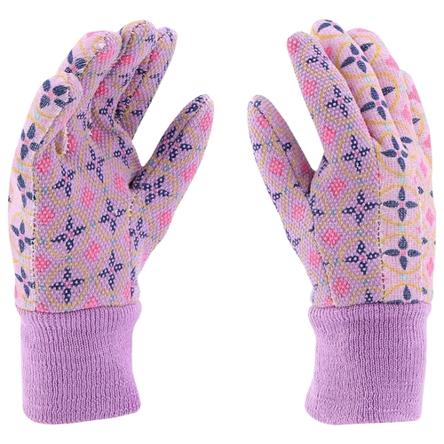 Miracle-Gro MG65757/Y MG65757-Y Youth Garden Gloves, Knit Cuff, Cotton/Polyester/PVC, Multi-Color Pair