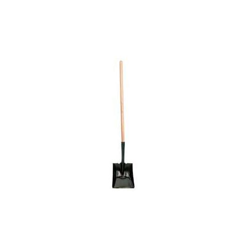 Shovel, 9-1/2 in W Blade, Steel Blade, Wood Handle, Long Handle, 42 in L Handle