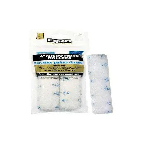 Paint Roller Refill, 5 mm Thick Nap, 152 mm L, Microfiber Cover - pack of 2