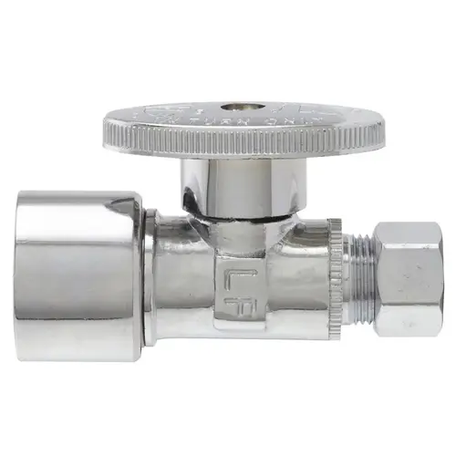 2068PCPOLF Supply Line Valve, 5/8 x 3/8 in Connection, Compression, Brass Body Chrome