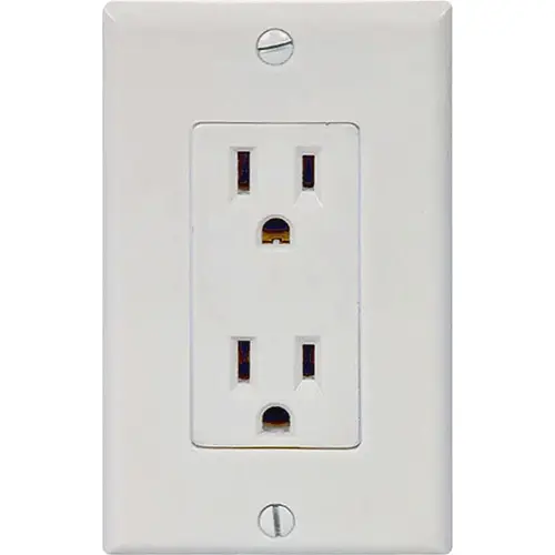 Duplex Receptacle, 2 -Pole, 15 A, 125 V, Push-in, Side Wiring, NEMA: 5-15R, White