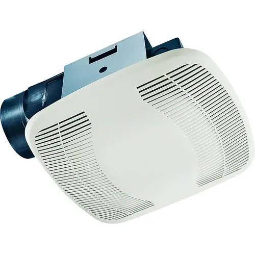 Exhaust Fan, 8-11/16 in L, 9-1/8 in W, 0.3 A, 120 V, 1-Speed, 70 cfm Air, ABS, White