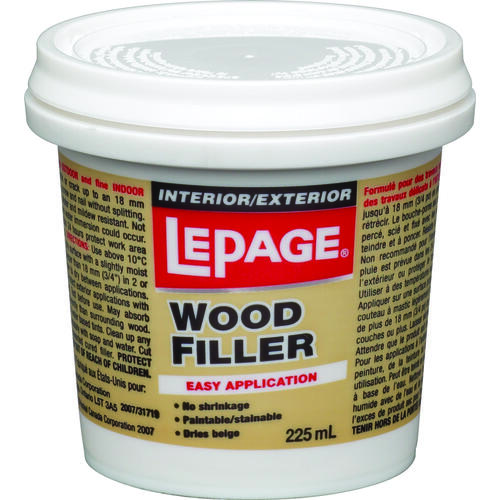 Wood Filler, Solid, Light Tan, 225 mL Tube