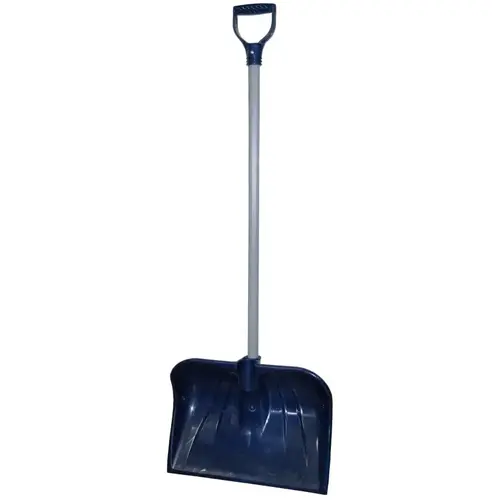 26PDX-S Snow Shovel, 18 in W Blade, Combo Blade, Polyethylene Blade, Steel Handle, Navy