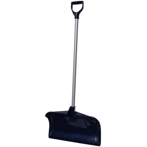 34PD-S Snow Pusher, 20 in W Blade, Polyethylene Blade, Steel Handle, D-Shaped Handle, Navy