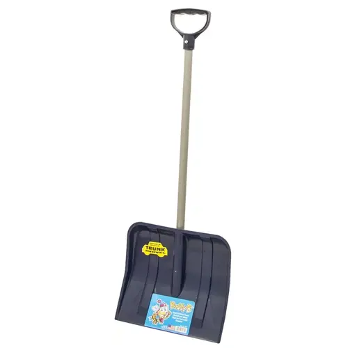 Rugg 227P BUDDY B Kids Shovel, 12 in W Blade, 10 in L Blade, Polyethylene Blade, Steel Handle, 34 in OAL, Blue