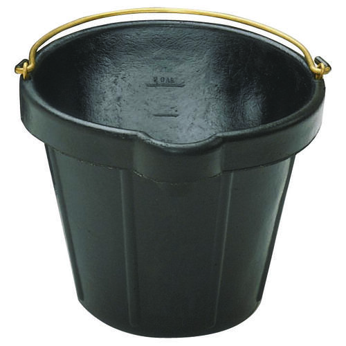 Corner Bucket, 5 gal Volume, Molded Rubber, Black