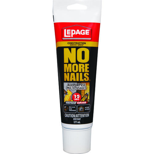 No More Nails All Purpose Adhesive, White, 177 mL Tube