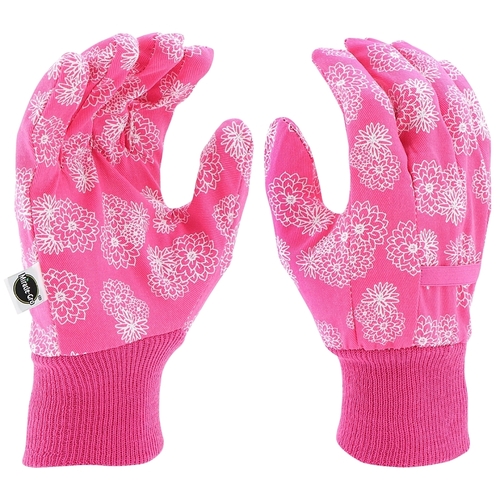 MG64002-W-ML Lightweight Garden Gloves, Women's, M/L, Knit Cuff, Canvas/Cotton/Polyester