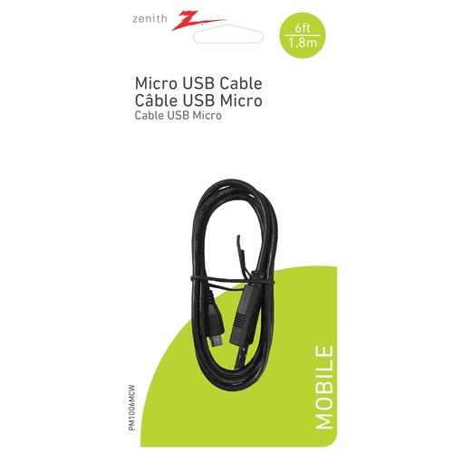 Zenith PM1006MCW-XCP4 USB Cable, White Sheath - pack of 4