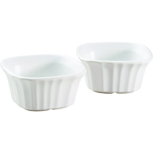 Bake Dish Set, 7 oz Capacity, Stoneware, French White, Dishwasher Safe: Yes