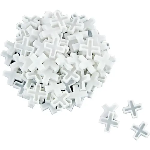 Tile Spacer, 3/16 in Thick, Cross, Plastic - pack of 100