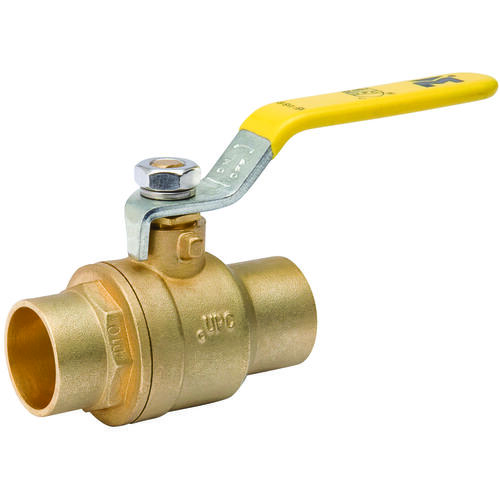 B&K 107-845NL Ball Valve, 1 in Connection, Compression, 600/150 psi Pressure, Manual Actuator, Brass Body Chrome