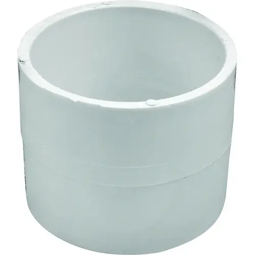 Repair Coupling, 4 in, Hub, PVC, White