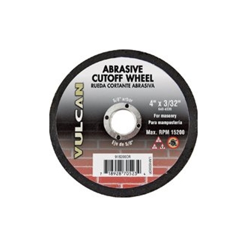 Type 1 Abrasive Cut-Off Wheel, 4 in Dia, 3/32 in Thick, 5/8 in Arbor, Premium Black