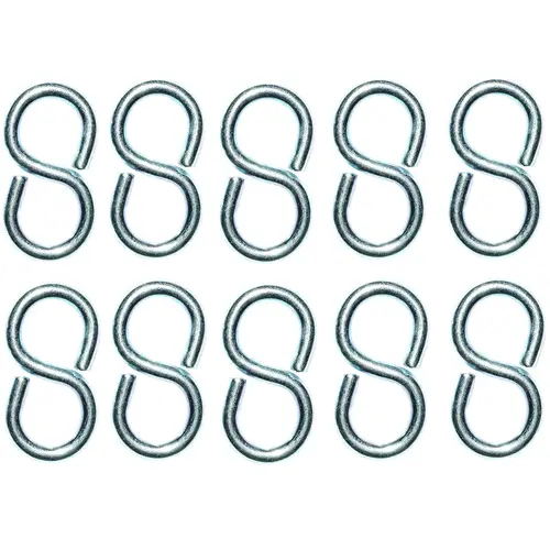 ProSource LR-376-PS-XCP20 S-Hook, 25 lb Working Load, 2.8 in Dia Wire, Steel, Zinc - pack of 20