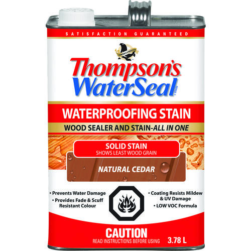 Thompson's Waterseal THC017102-16-XCP4 Stain and Sealant, Natural Cedar, Solid, 3.78 L - pack of 4