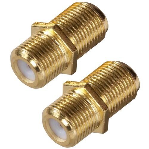 Zenith VA1002RG6FT Feed-Thru Connector, F Connector, Gold - pack of 2