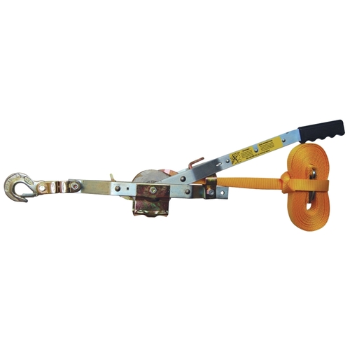 Strap Puller, 1 ton Lifting, 1 in Dia Rope/Cable, 25 ft L Rope/Cable, 10 ft Lift
