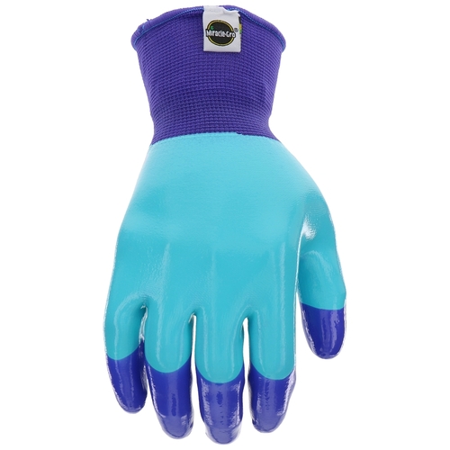 Miracle-Gro MG30855/WSM MG30855-W-SM Breathable Garden Gloves, Women's, S/M, Latex Coating, Rubber Glove, Blue