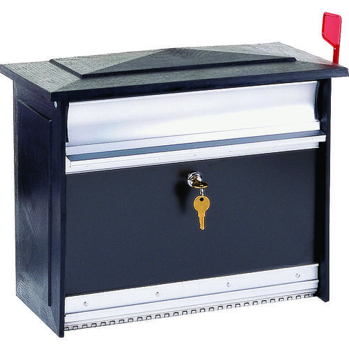 Mailsafe MSK00000 Mailbox, 840 cu-in Capacity, Aluminum, Black, 17.1 in W, 8.4 in D, 13.3 in H