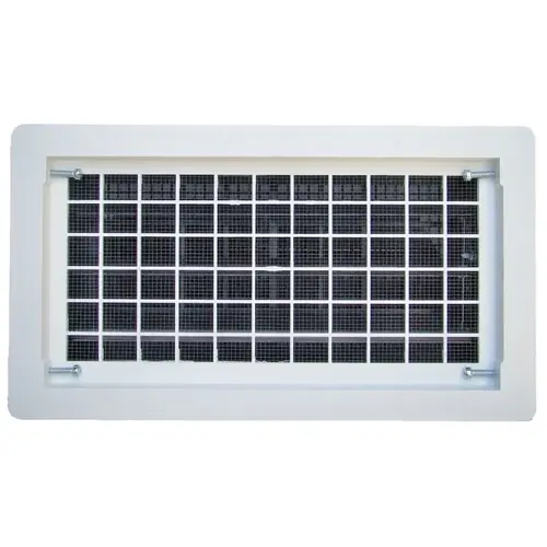 Foundation Vent, 65 sq-in Net Free Ventilating Area, Mesh Grill, Thermoplastic, White