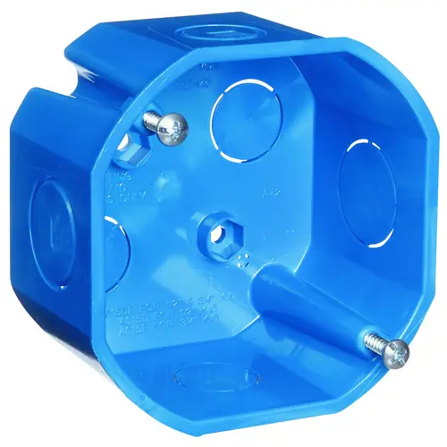Carlon A615DE-CAR Ezduit Ceiling Box, 2-1/8 in D, 1 -Gang, 2 -Knockout, PVC, Blue