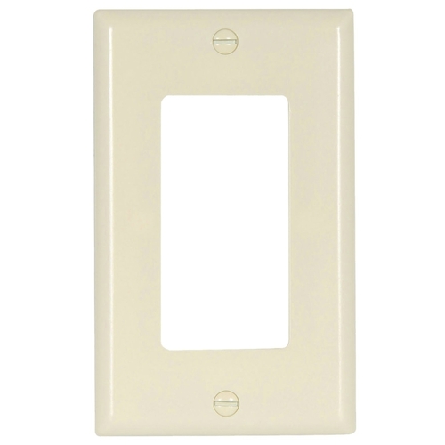 Wallplate, 4-1/2 in L, 2-3/4 in W, 1 -Gang, Thermoset, Light Almond, High-Gloss