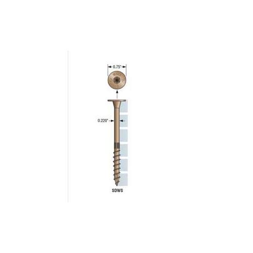 Simpson Strong-Tie SDWS221000DB-R12 Strong-Drive SDWS Series SDWS221000DBRC12 Screw, 10 in L, Washer Head, 6-Lobe Drive, Saw Tooth Point - pack of 12