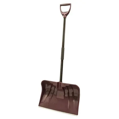 Rugg 36PW-S Snow Shovel, 20 in W Blade, Combo Blade, Polyethylene Blade, Steel Handle, Merlot