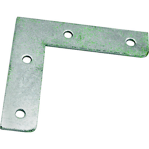 Corner Brace, 2-1/2 in L, 2-1/2 in W, 1.5 mm Thick, Steel, Silver, Zinc