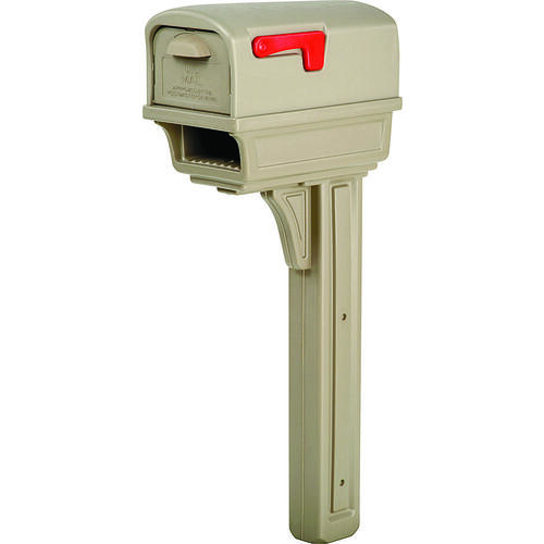 Gentry Series GGC1M0000 Mailbox Post Combo, 1000 cu-in Mailbox, Plastic Mailbox, Plastic Post, Mocha