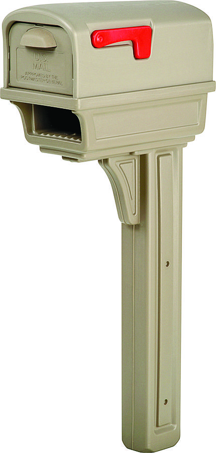 Gibraltar Mailboxes GGC1M00AM Gentry Series GGC1M0000 Mailbox Post Combo, 1000 cu-in Mailbox, Plastic Mailbox, Plastic Post, Mocha