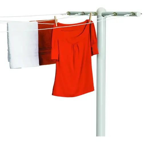 Drying Pole, 3 in OAW, 45-3/4 in OAD, Steel White