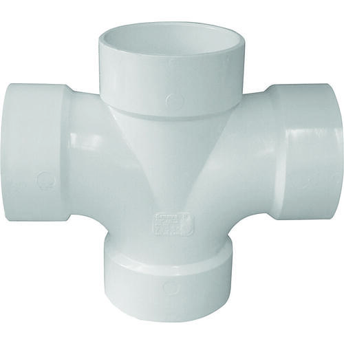 05240H Reducing Double Sanitary Pipe Tee, 4 x 2 in, Hub, PVC, SCH 40 Schedule