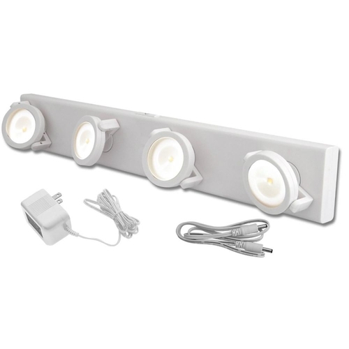 Amertac LPL704WAC LPL704 Series Under Cabinet Track Light, 4-Lamp, LED Lamp, 75 Lumens, 3000 K Color Temp