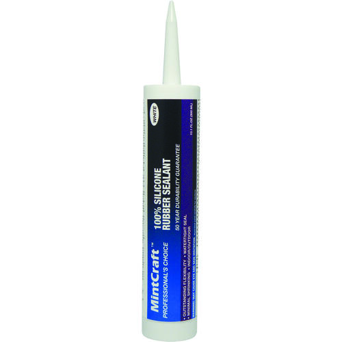 Silicone Rubber Sealant, White, 10.1 oz Cartridge