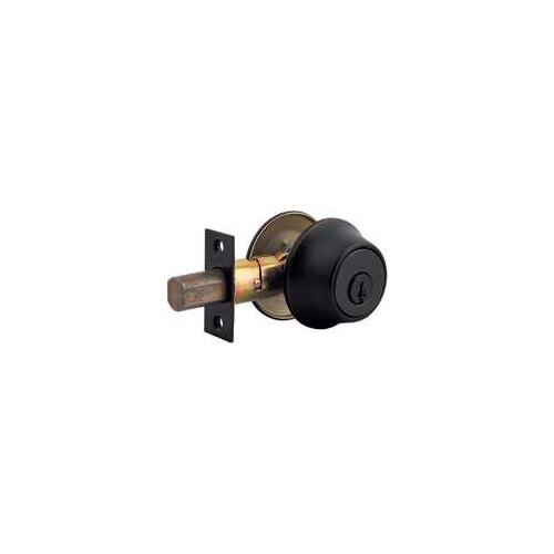 Deadbolt, Alike Key, Steel, Venetian Bronze, 2-3/8 to 2-3/4 in Backset - pack of 3